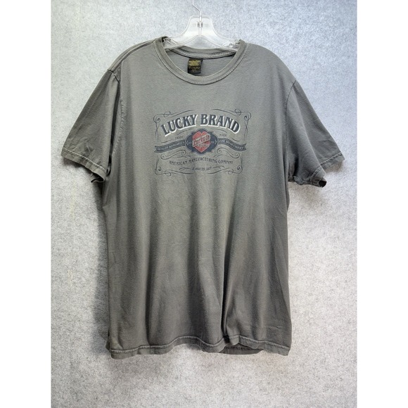 VTG Lucky Brand Men's Gray T-Shirt Size   XL - Picture 1 of 6